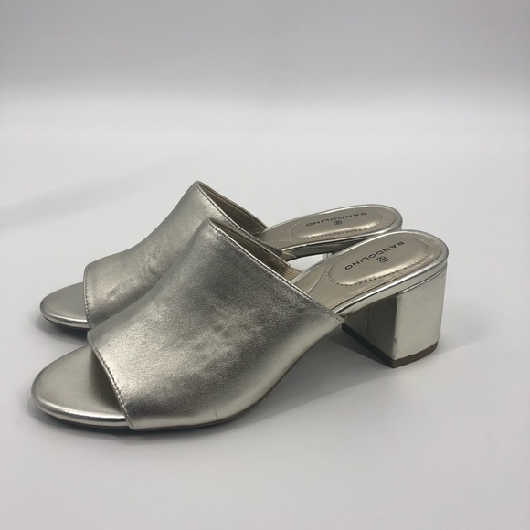 ✨Bandolino Silver Mule Heels / Sandal Slides 👡 - Picture 8 of 14